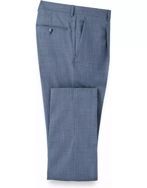 Wool Micro Check Single Pleat Suit Pant