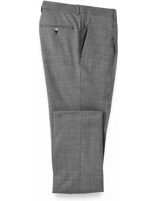 Wool Micro Check Single Pleat Suit Pant