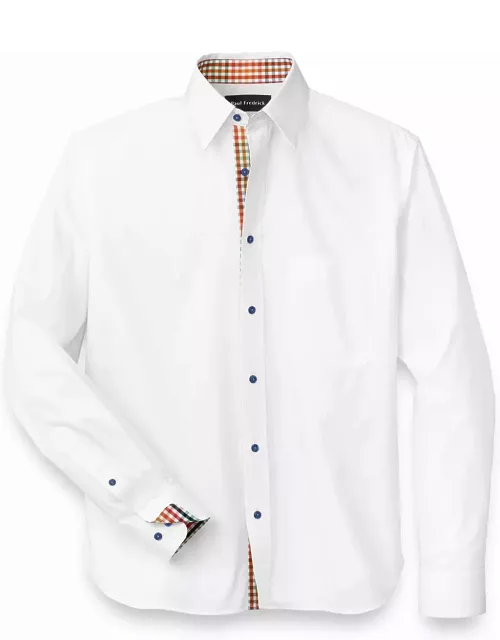 Cotton Solid Casual Shirt With Contrast Tri