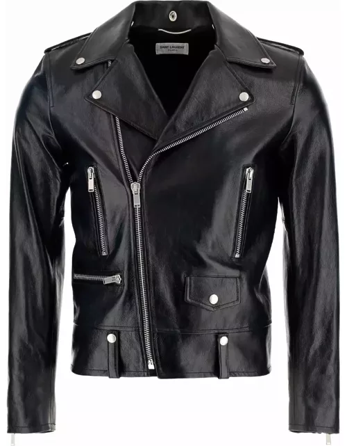Saint Laurent Black Leather Motorcycle Jacket