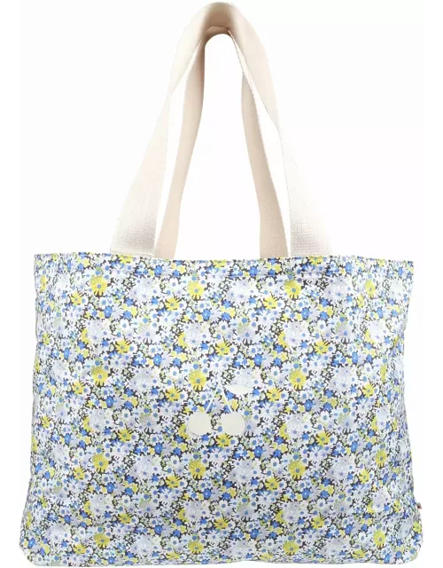 Bonpoint Sky Blue Casual Bag With Floral Print
