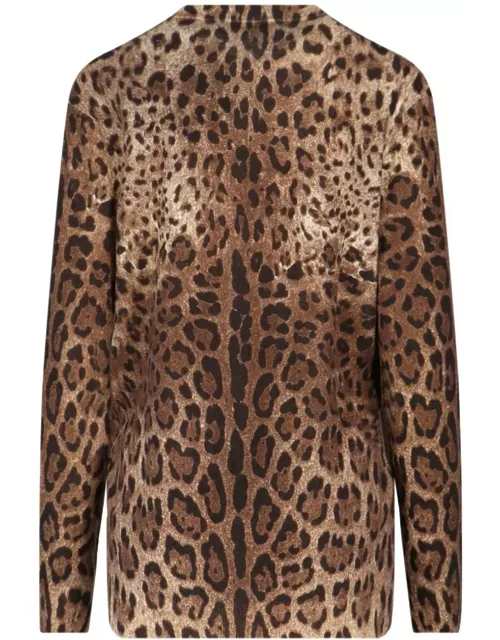 Dolce & Gabbana Leopard Printed Cardigan
