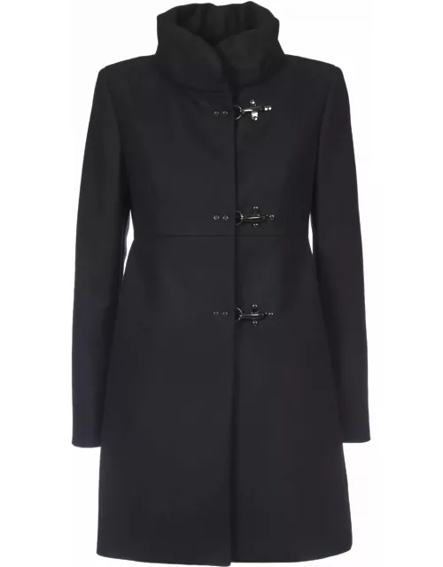 Fay Black Wool-blend Coat