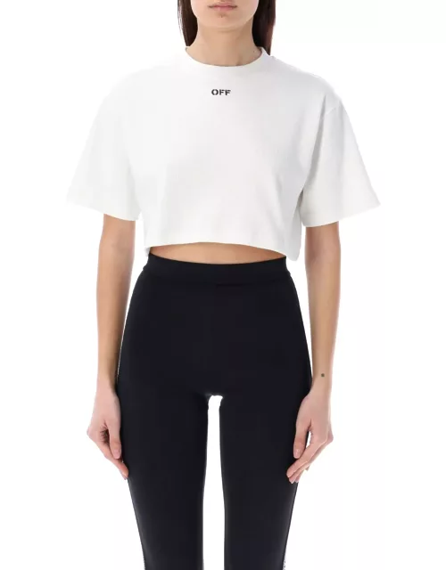 Off-White Off Stamp Rib Cropped Tee