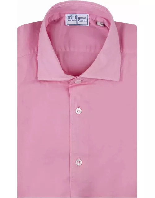Fedeli Pink Poplin Classic Shirt