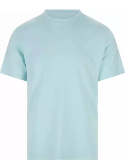 Fedeli Basic T-shirt In Aquamarine Organic Cotton