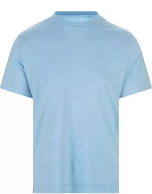 Fedeli Basic T-shirt In Sky Blue Organic Cotton