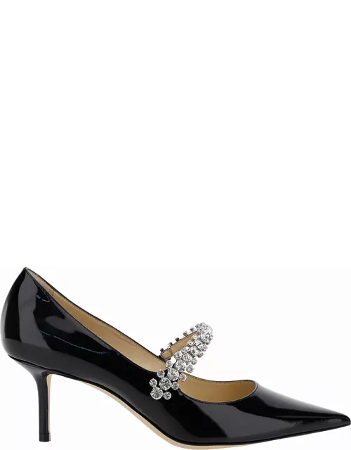 Jimmy Choo bing Pump Black Pumps With Crystal Strap In Patent Leather Woman