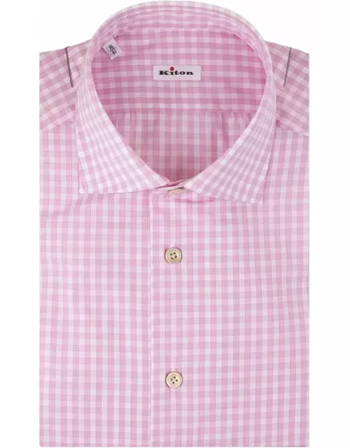 Kiton Pink Check Shirt