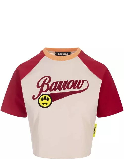 Barrow Color Block Crop T-shirt With Signature