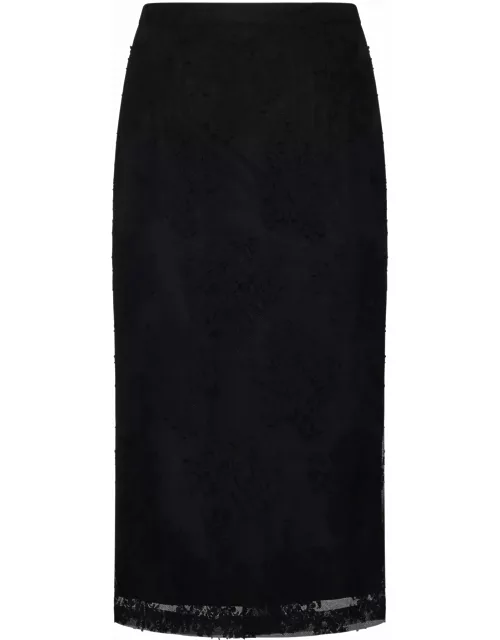Dolce & Gabbana Tulle Sheer Midi Skirt