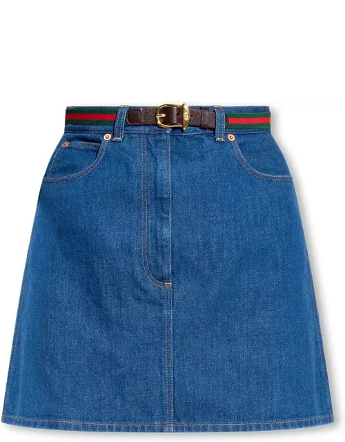 Gucci Denim Skirt With Belt