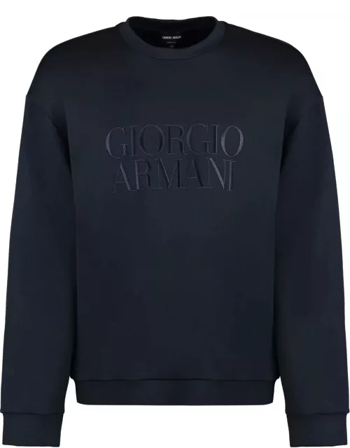 Giorgio Armani Embroidered Logo Crew-neck Sweatshirt