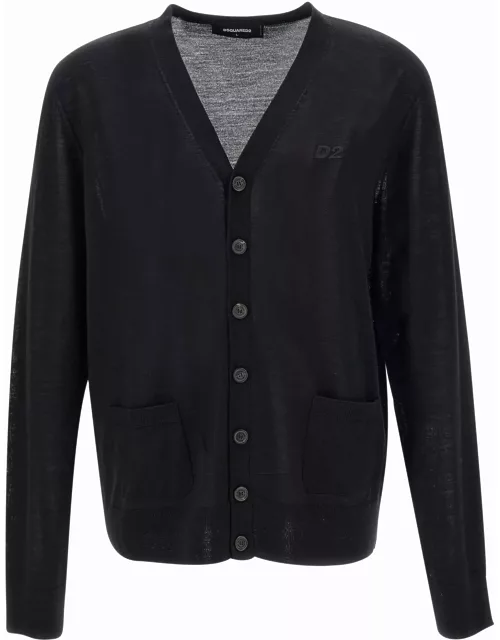 Dsquared2 Crew-neck Wool Tricot Cardigan