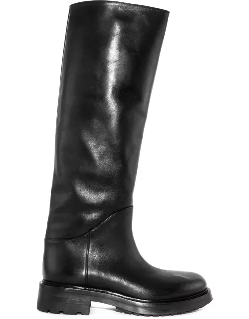 Elena Iachi Black Leather High Boot