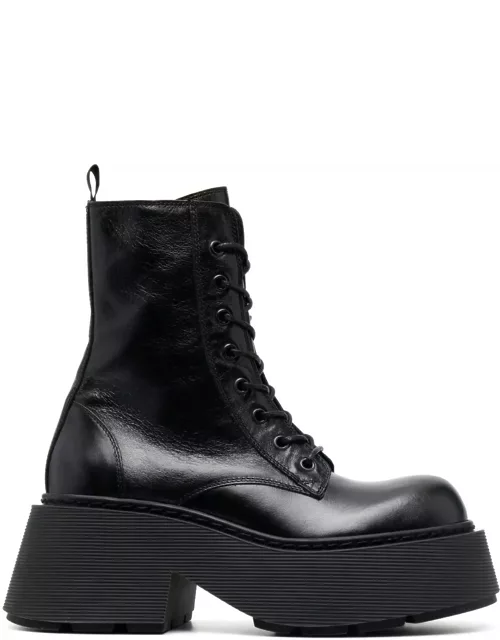 Vic Matié Black Calf Leather Platform Boot