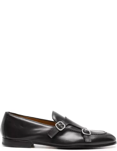 Doucal's Double-buckle Loafer In Black Leather