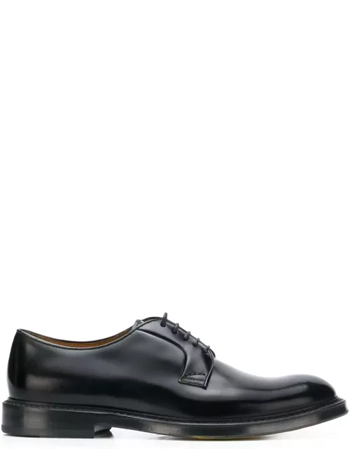 Doucal's Black Smooth Calfskin Lace-up Derby