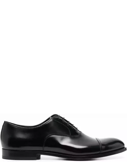 Doucal's Black Leather Lace Up Oxford Shoe