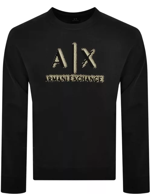Armani Exchange Crew Neck Logo Sweatshirt Black