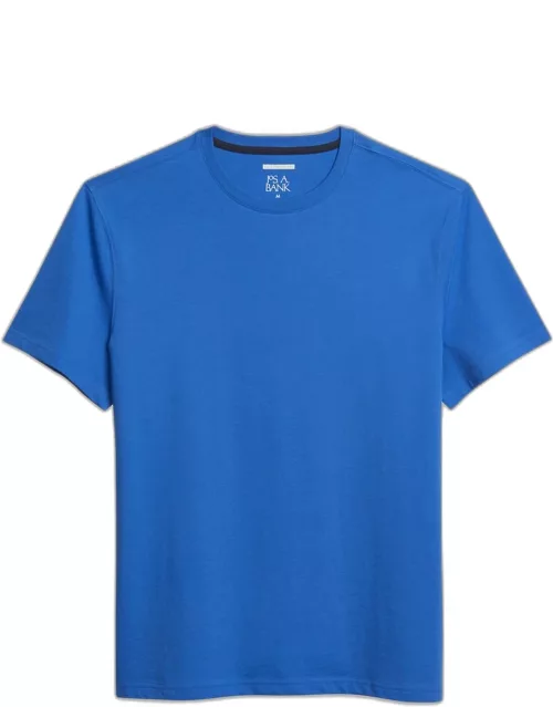 JoS. A. Bank Men's Comfort Stretch Tailored Fit Jersey Crew Neck T-Shirt, Strong Blue, X Large