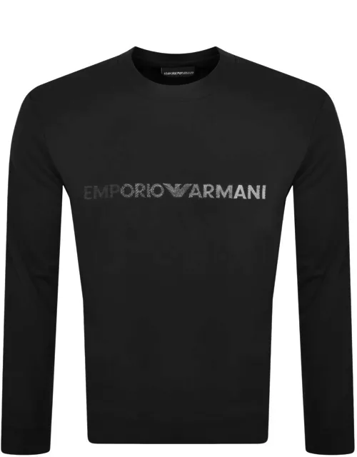 Emporio Armani Crew Neck Logo Sweatshirt Black