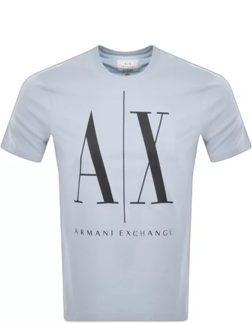 Armani Exchange Crew Neck Logo T Shirt Blue