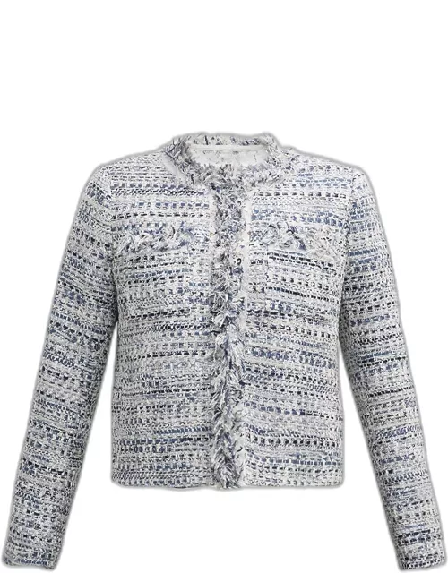 Ricki Fringe & Lace-Trim Tweed Jacket