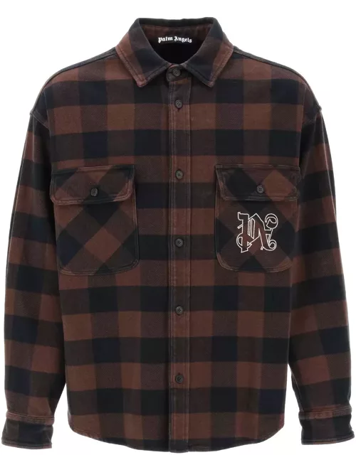 Palm Angels Flannel Overshirt With Check Motif