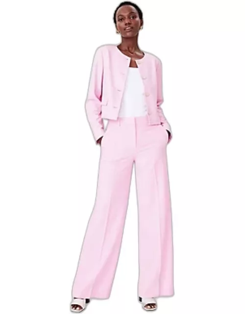 Ann Taylor The Petite High Rise Wide Leg Pant in Cross Weave