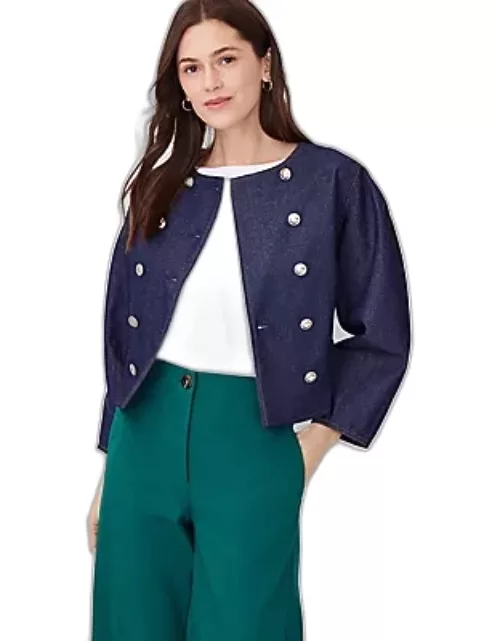 Ann Taylor Petite Balloon Sleeve Double Breasted Jacket