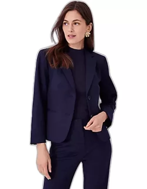 Ann Taylor The Tall Cropped Two Button Blazer in Stretch Cotton