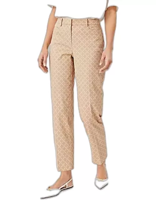 Ann Taylor The Relaxed Cotton Ankle Pant in Check