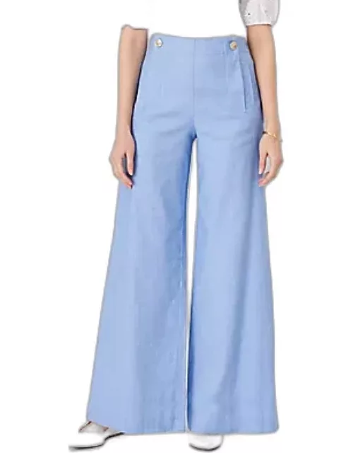 Ann Taylor The Wide Leg Sailor Palazzo Pant in Chambray