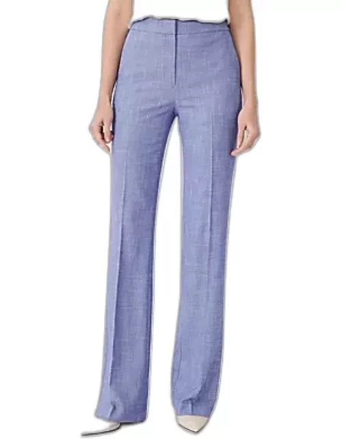 Ann Taylor The High Rise Pleated Taper Pant in Cross Weave - Curvy Fit