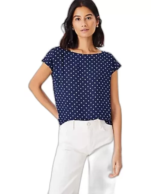 Ann Taylor Dotted Boatneck Tee