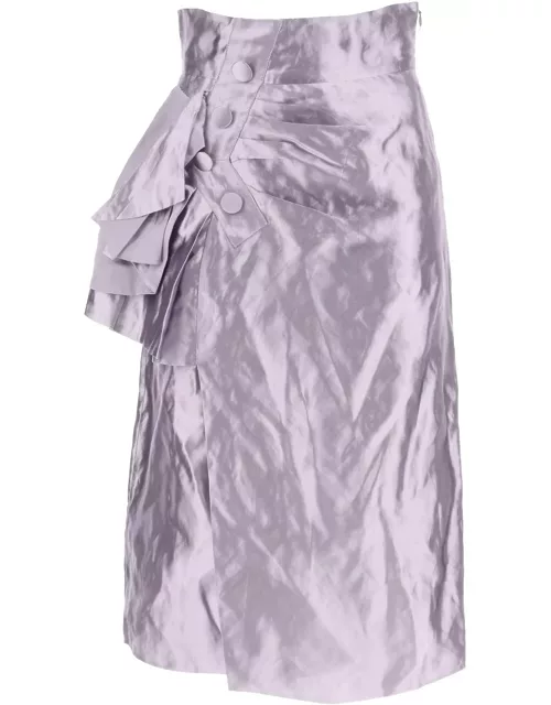 MAISON MARGIELA "metallic satin midi wrap skirt with