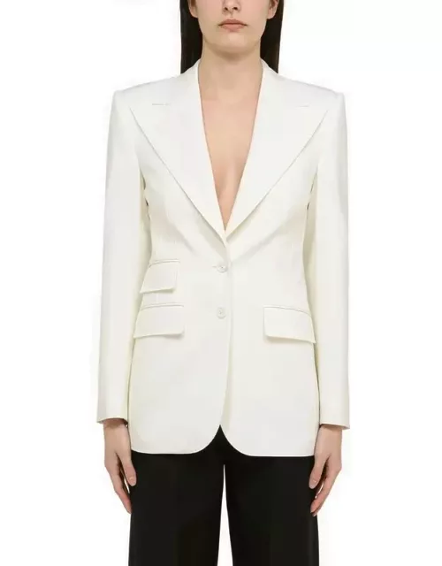 White single-breasted jacket in woo