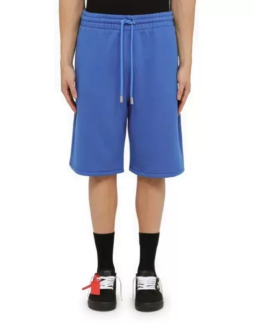 Nautical blue cotton bermuda shorts with logo