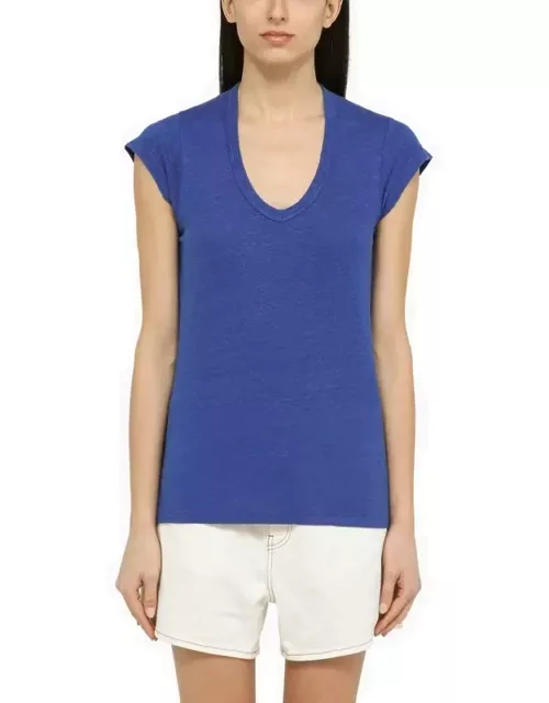 Electric blue linen T-shirt