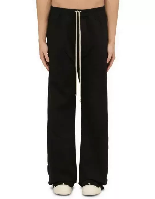 Black wide trousers with metal button