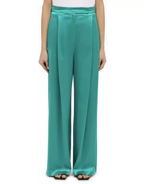 Green silk wide trouser