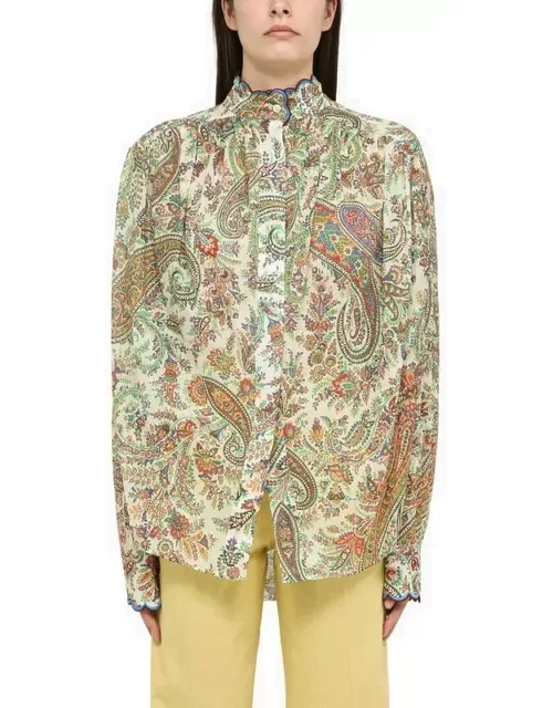 Multicoloured cotton floral print shirt