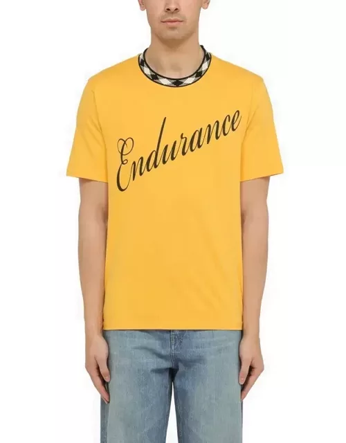 Yellow cotton T-shirt with print