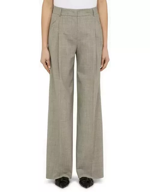 Light grey wool blend wide trouser