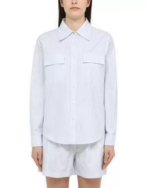White/blue striped cotton shirt