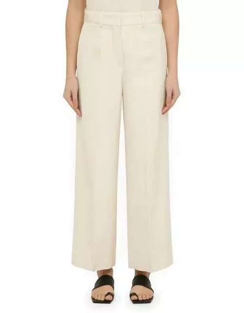 Silk-blend chalk-white trouser