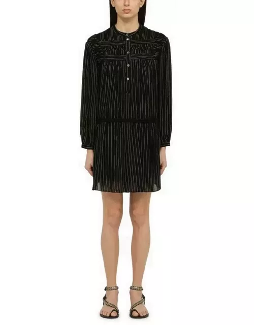 Black striped cotton chemisier dres