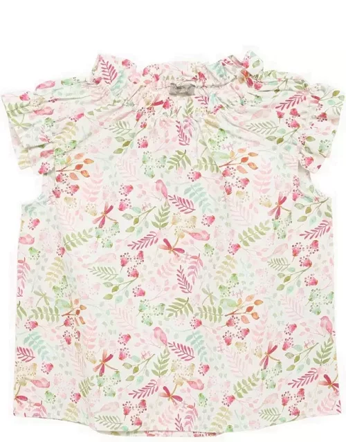 Pink cotton floral print top