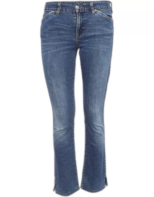 Ralph Lauren Blue Whiskered Denim Skinny Fit Jeans S Waist 28''